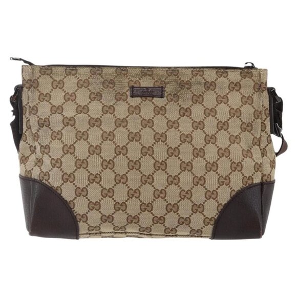 GUCCI GG Canvas Shoulder Bag Beige Silver 114273 Auth - Picture 10 of 16